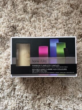 Home Styles Cream Rainbow Flameless Multicolour LED Candles